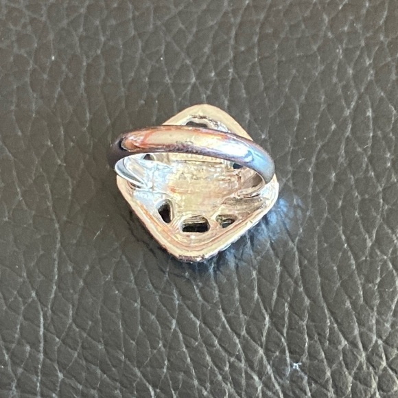 Womens Silver Tone Avon Adjustable Turquoise Ring - Picture 6 of 6